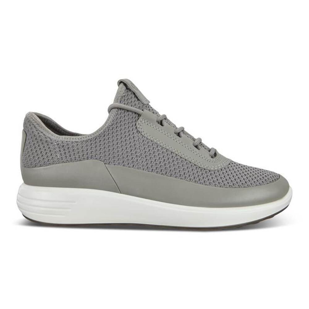 ECCO Sneakersy Damskie - Soft 7 Runner - Szare - JNGHIY-547